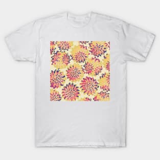 Lemon Berry Lovely - Yellow, Salmon, Violet and Pink - Digitally Illustrated Abstract Flower Pattern for Home Decor, Clothing Fabric, Curtains, Bedding, Pillows, Upholstery, Phone Cases and Stationary T-Shirt